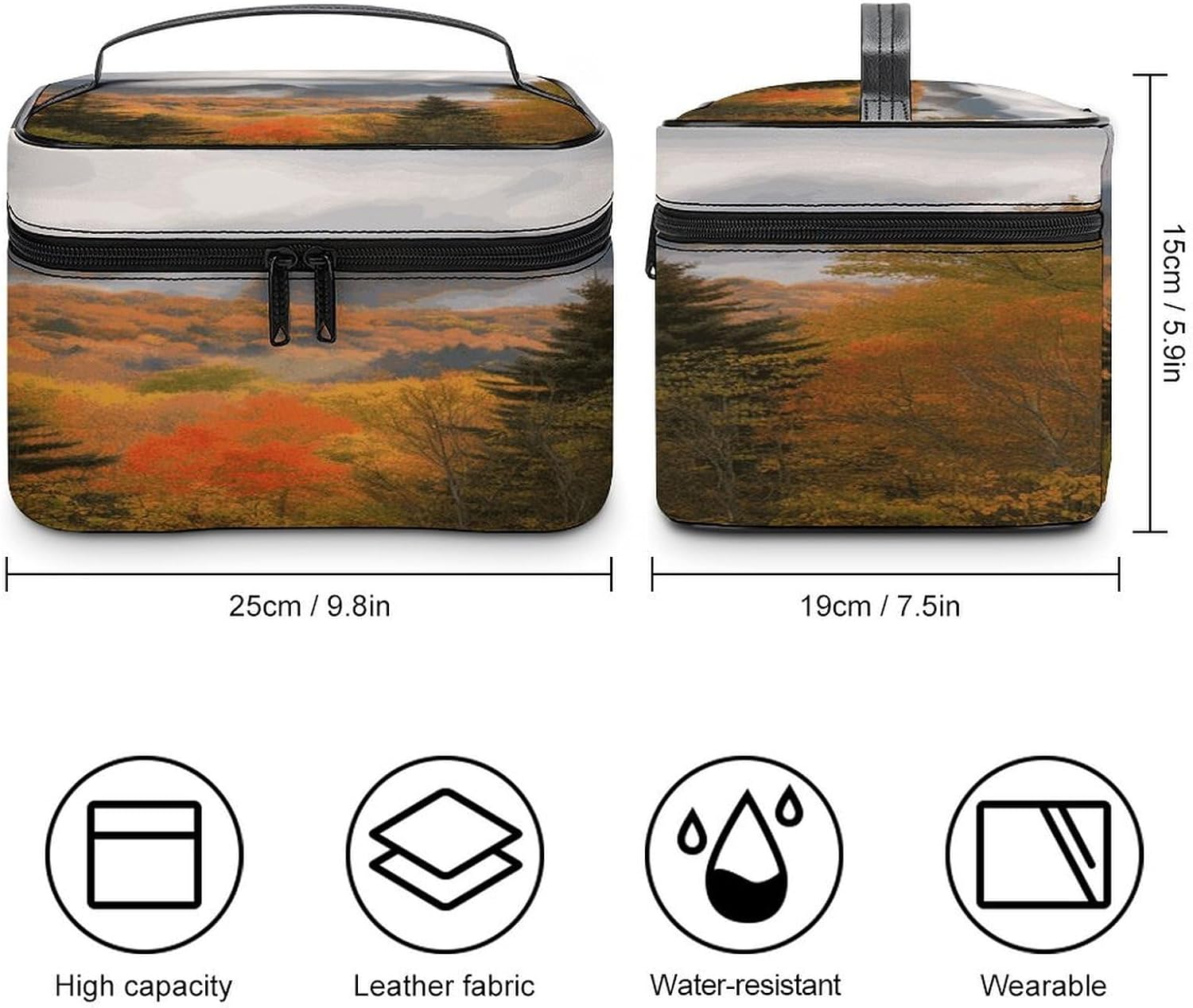 Autumn Foliage Mountains Travel Makeup Bag Cosmetic Bag Toiletry Bags image 2
