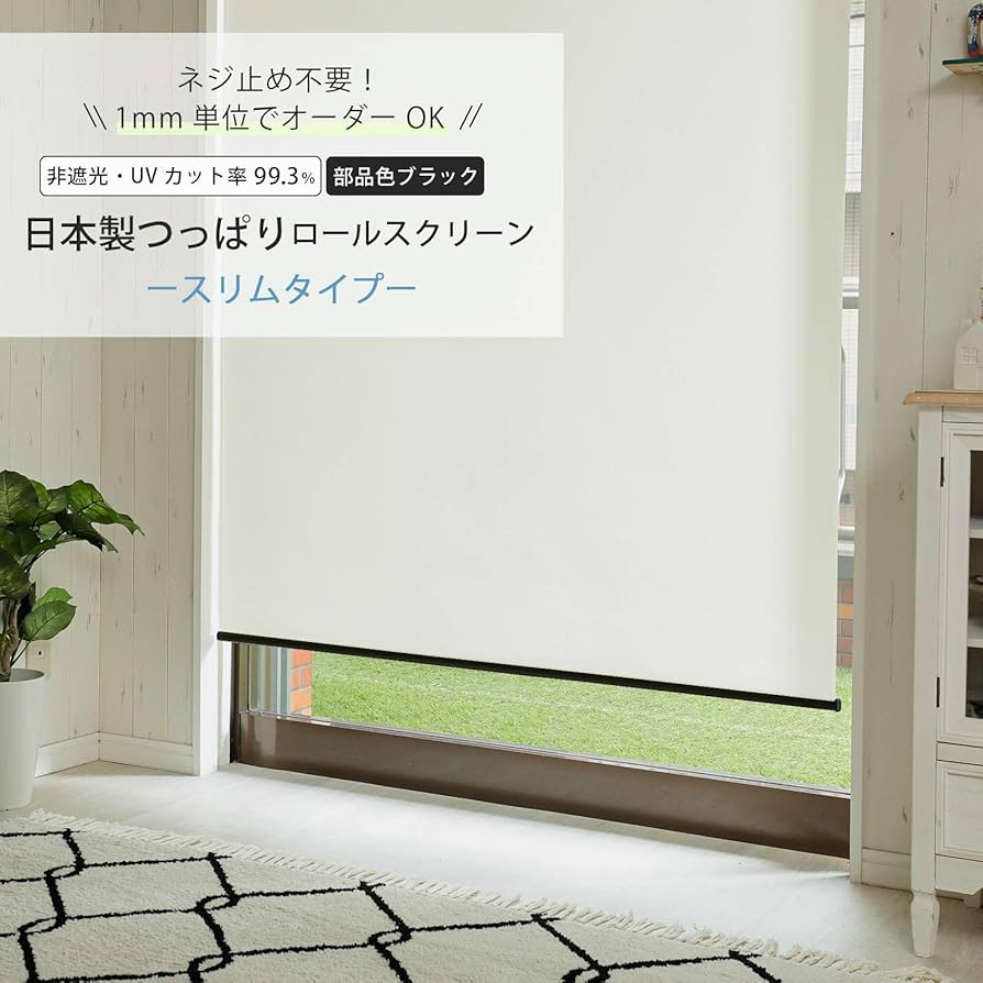 Amazon｜グラムスタイル ロールスクリーン つっぱり式 スリム 非遮光