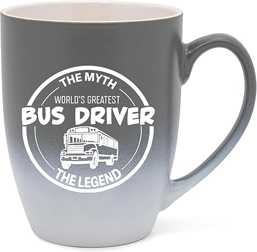 Elanze Designs Greatest Bus Driver - Taza de café de cerámica de 2 tonos, color verde mate y blanco, 12 onzas