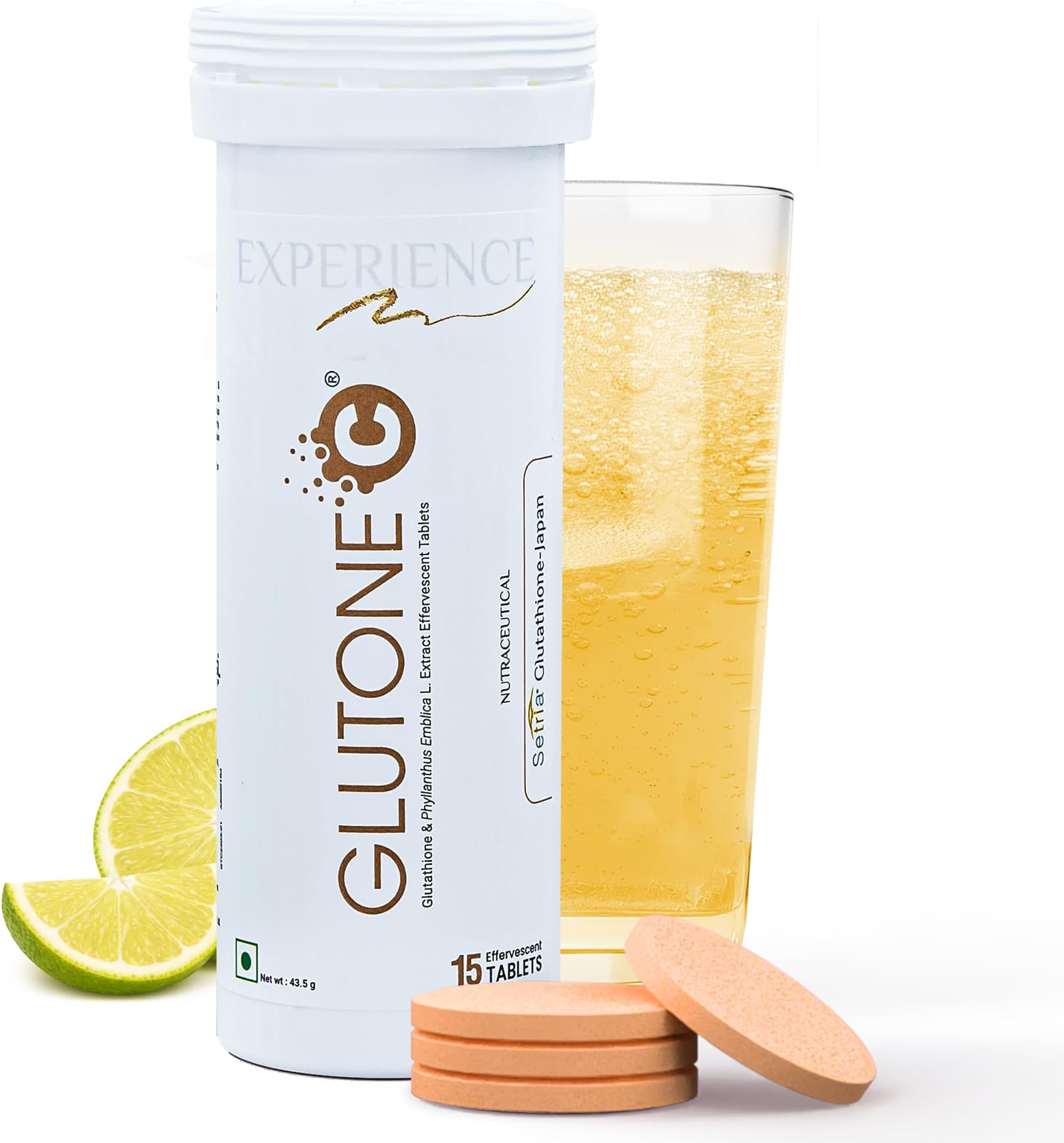C–Glutathione & Vitamin C Effervescent Tablets| Made with Setria L-Glutathione, Amla extract & Selenium| Even Tone & Glowing Skin| Pack of 15 Tablets