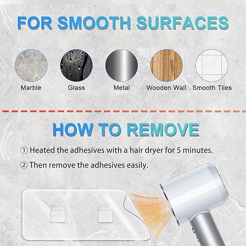 Miniatura 6 de Kadolina Paquete de 2 estantes adhesivos de ducha para baño, organizador de ducha de acero inoxidable, estantes de ducha para ducha interior, sin