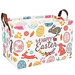 ASKETAM Easter Basket for Kid Large Empty Rectangular Cute Easter Gift Storage Basket Bunny Eggs Dcor (Rabbit Bohemia)