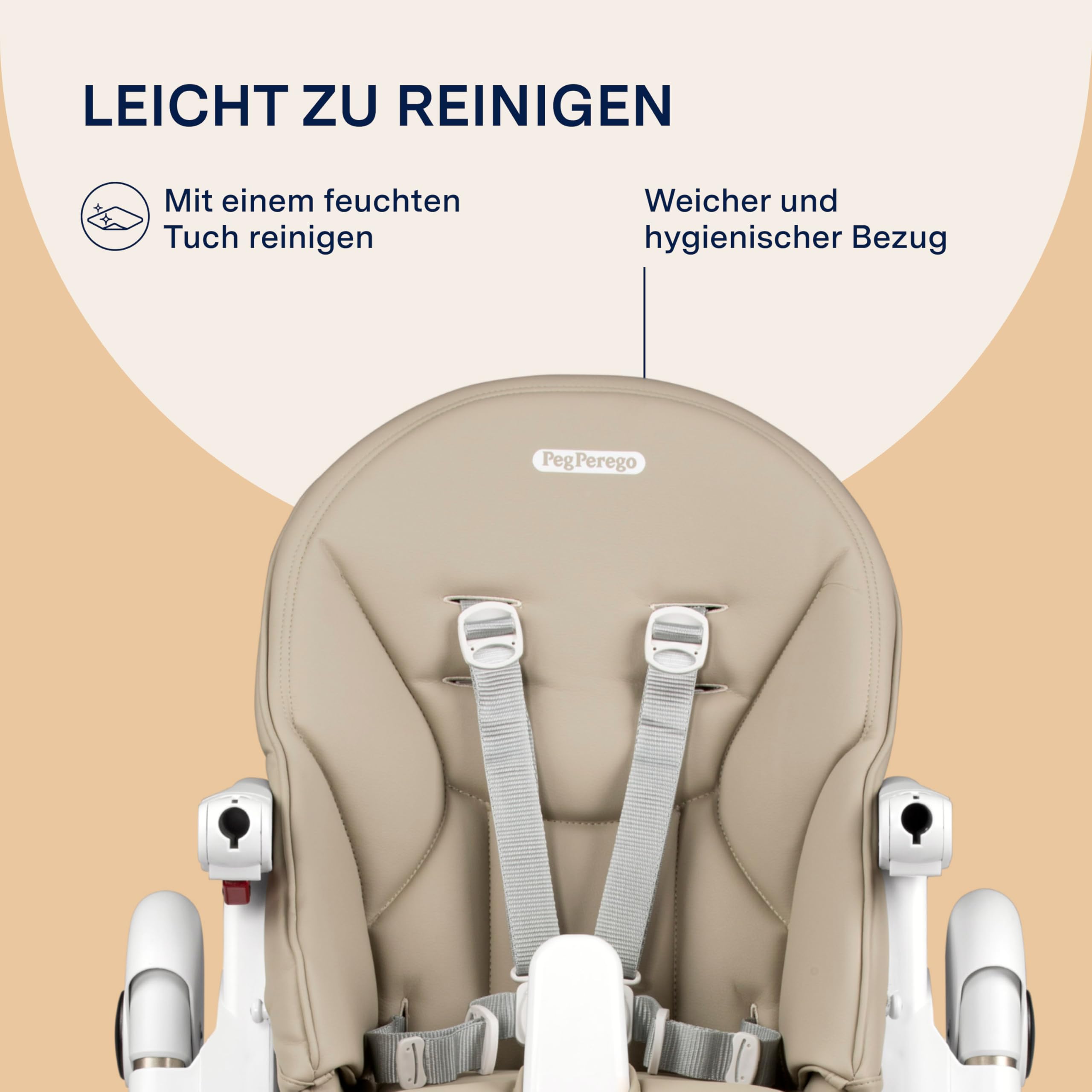 PEG Prima Pappa Follow Me Hochstuhl für Babys, neigbar, Liegefunktion, 4 Räder, faltbar, ultra-kompakt, 0-15 kg