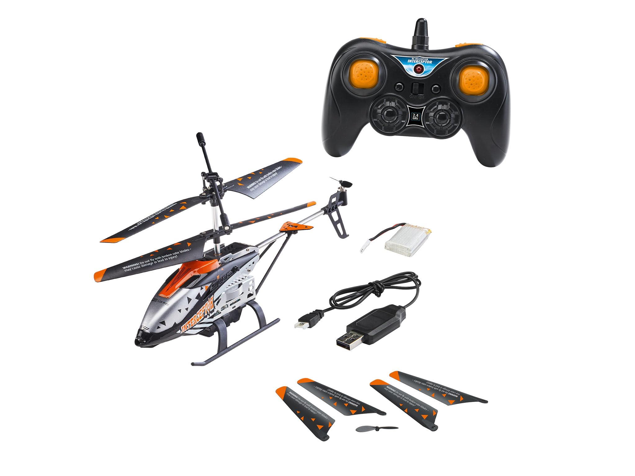 Revell 23817 Interceptor RC helikopter RtF, srebrny/pomarańczowy