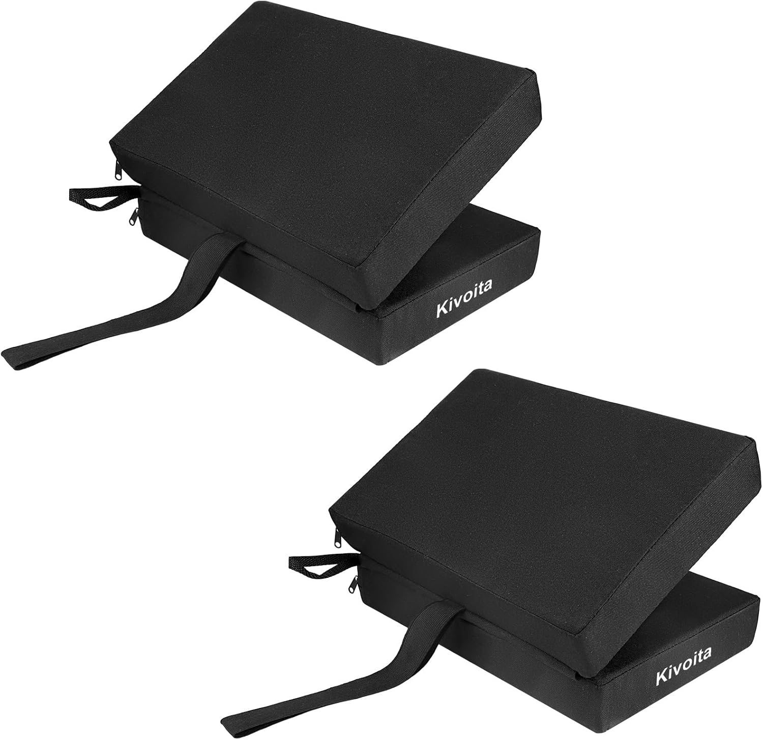 Multi-Functional Stadium Seat Cushions 2 Pack, Waterproof Oxford Filled with High Resilence Sponge, for Any Outdoor Events Use (Black)