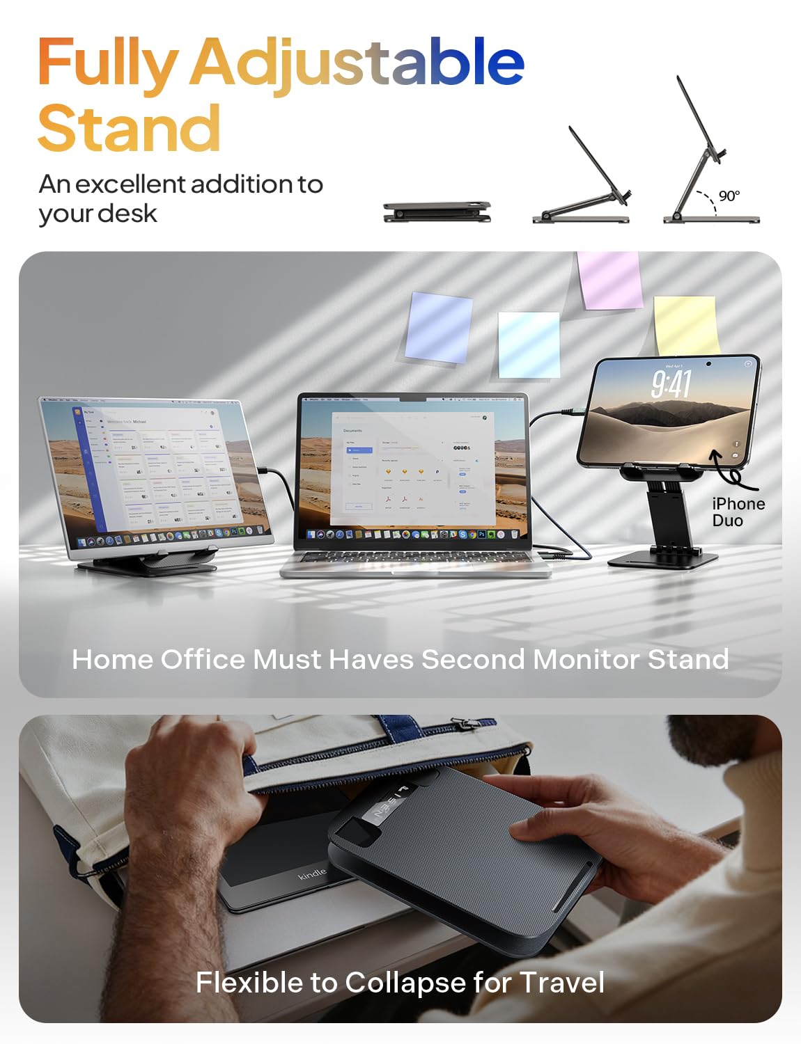 LISEN iPad Stand Tablet Holder for Desk, Kindle Accessories Stand for Apple — Amazon image 3