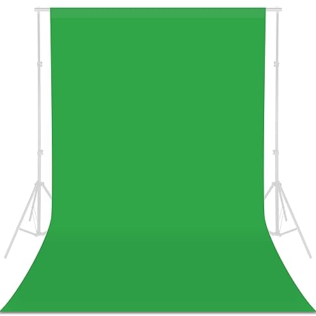 TRLYC 5x7 ft Polyester Fabric Solid Color Green Screen Photo Backdrop - Green Background Screen with 2 x Spring Clamps and 2X Rope Clips for Photo Video Studio