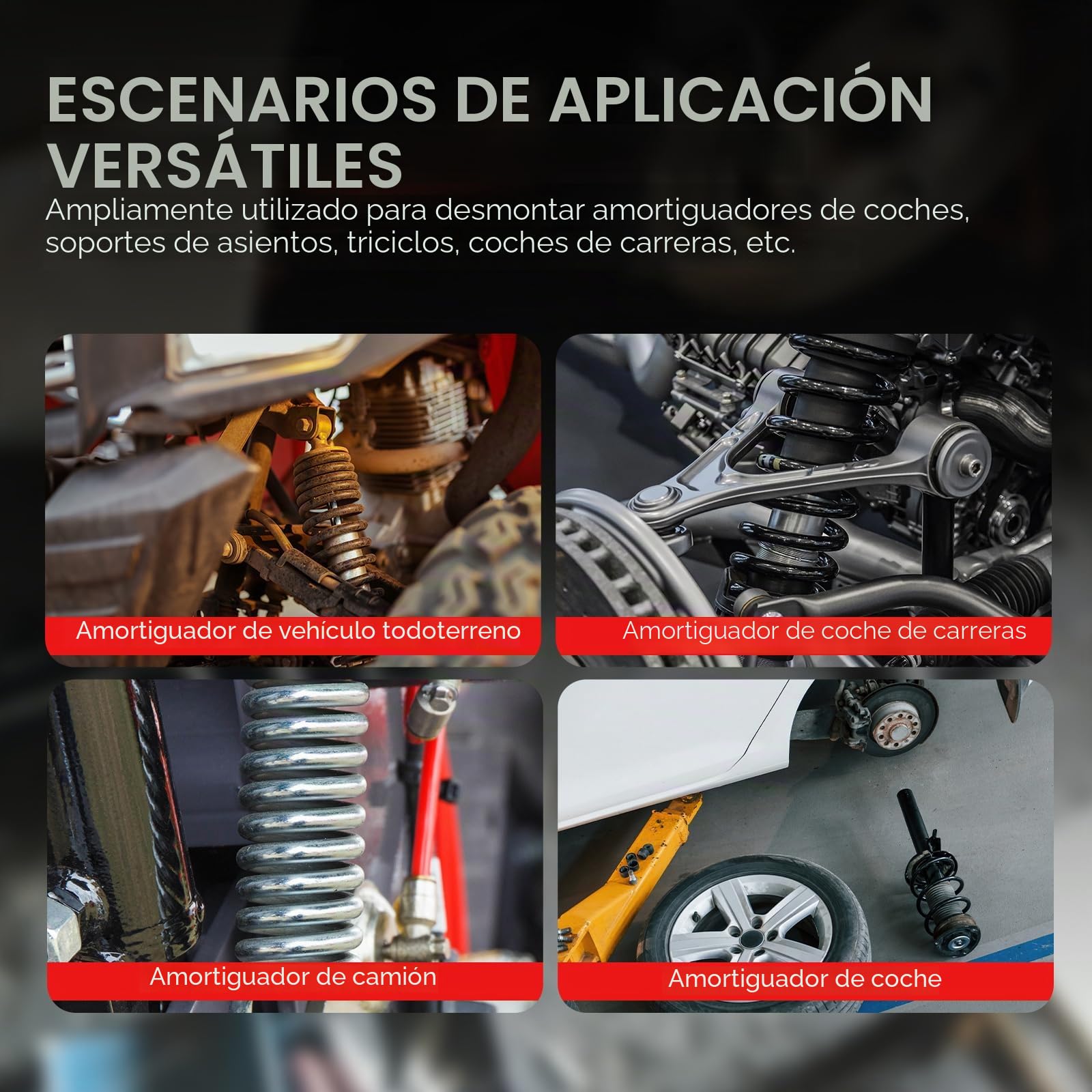 CCLIFE Compresor Muelles Amortiguador Mcpherson Compresor de Muelles Universal Sistema de suspensión Tensor de muelles
