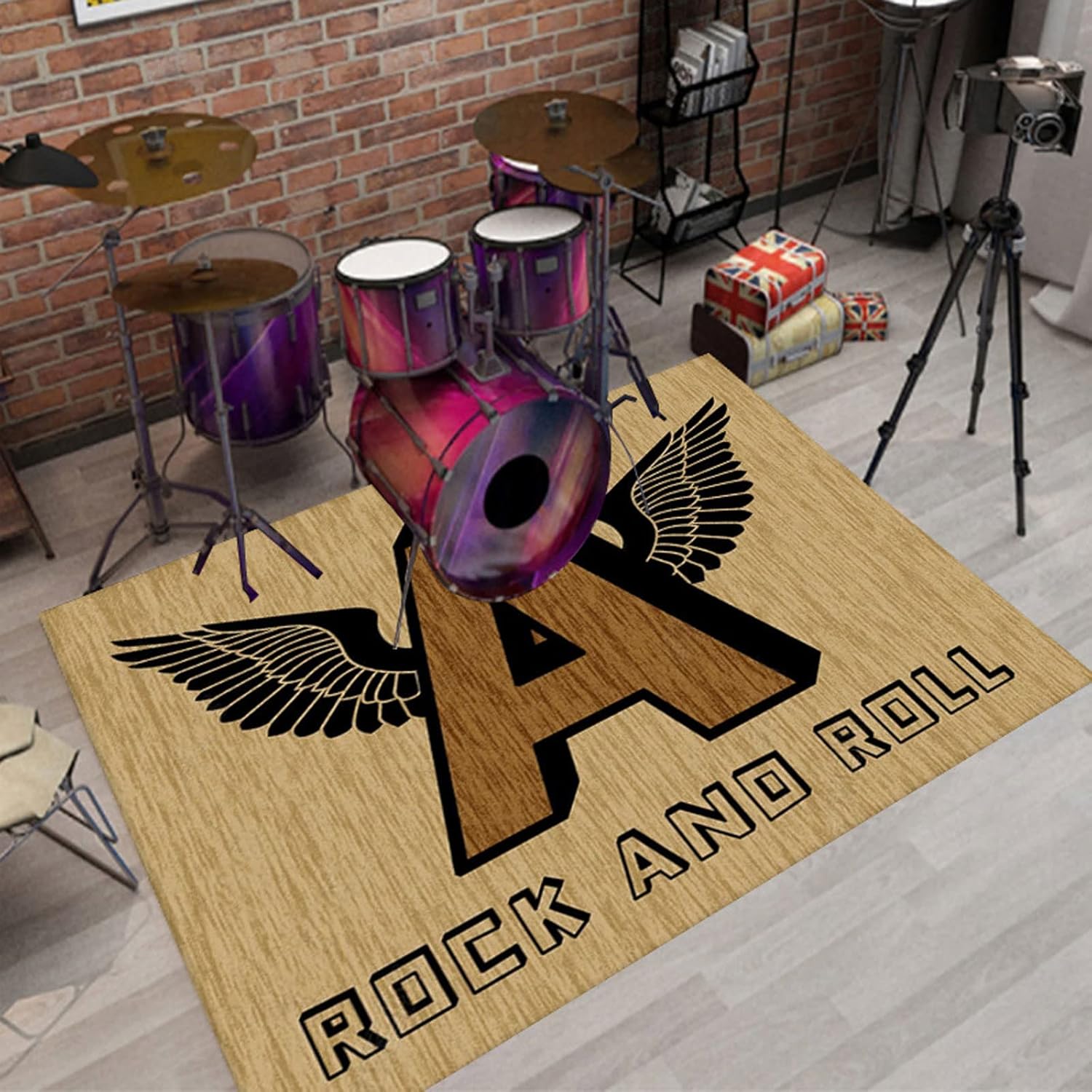 SUNCN防音・ノンスリップ ドラム用マット | プロ仕様長方形電子ドラムキット対応 バスドラム・スネアなど各種楽器用防振カーペット