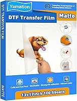 Vista 1 de Yamation Película de transferencia DTF: 13x19 pulgadas 100 hojas de acabado mate premium doble cara PET Papel de transferencia directa a película