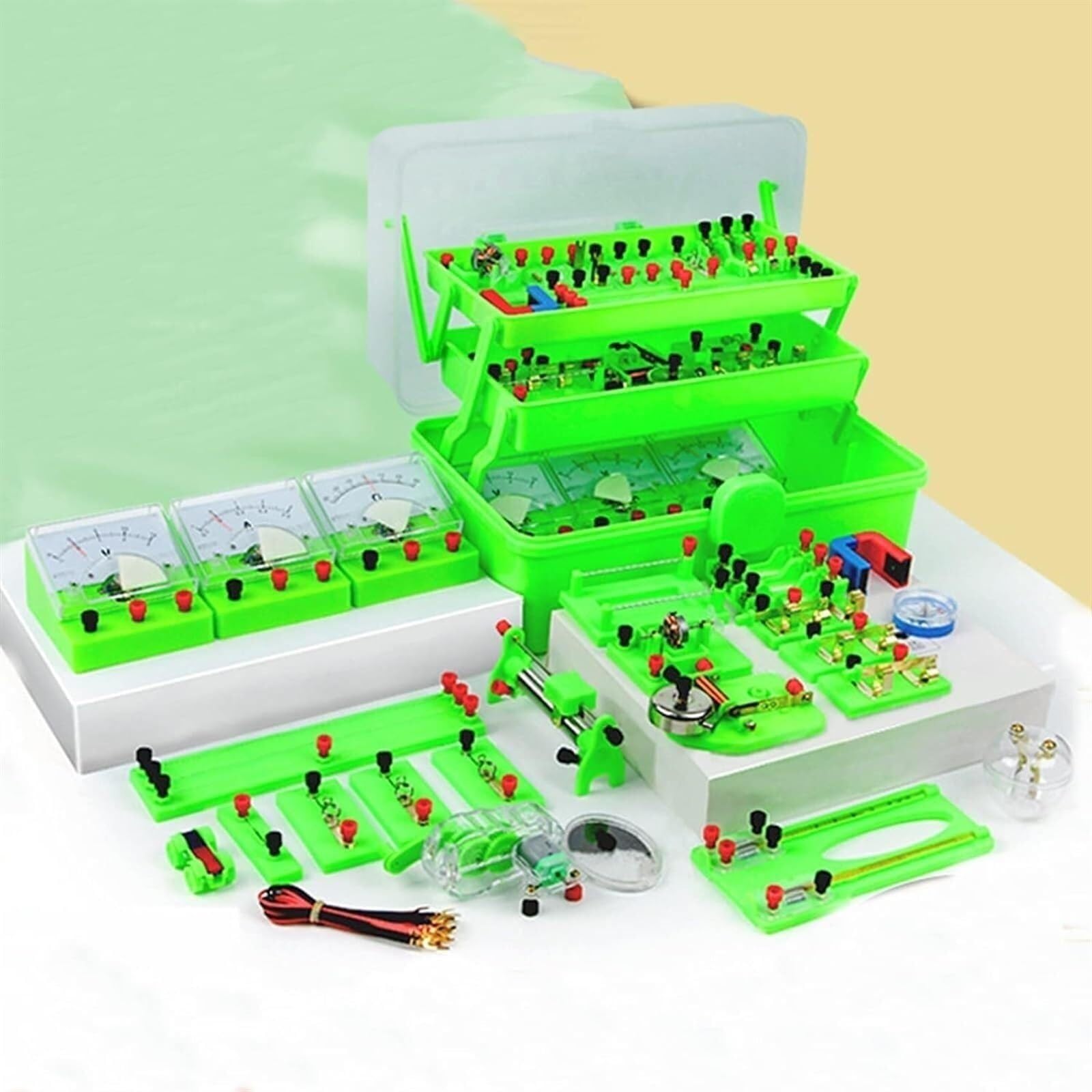 128-teilige Aufbewahrungsbox for Experimente mit elektromagnetischen Schaltkreisen vom Typ 66