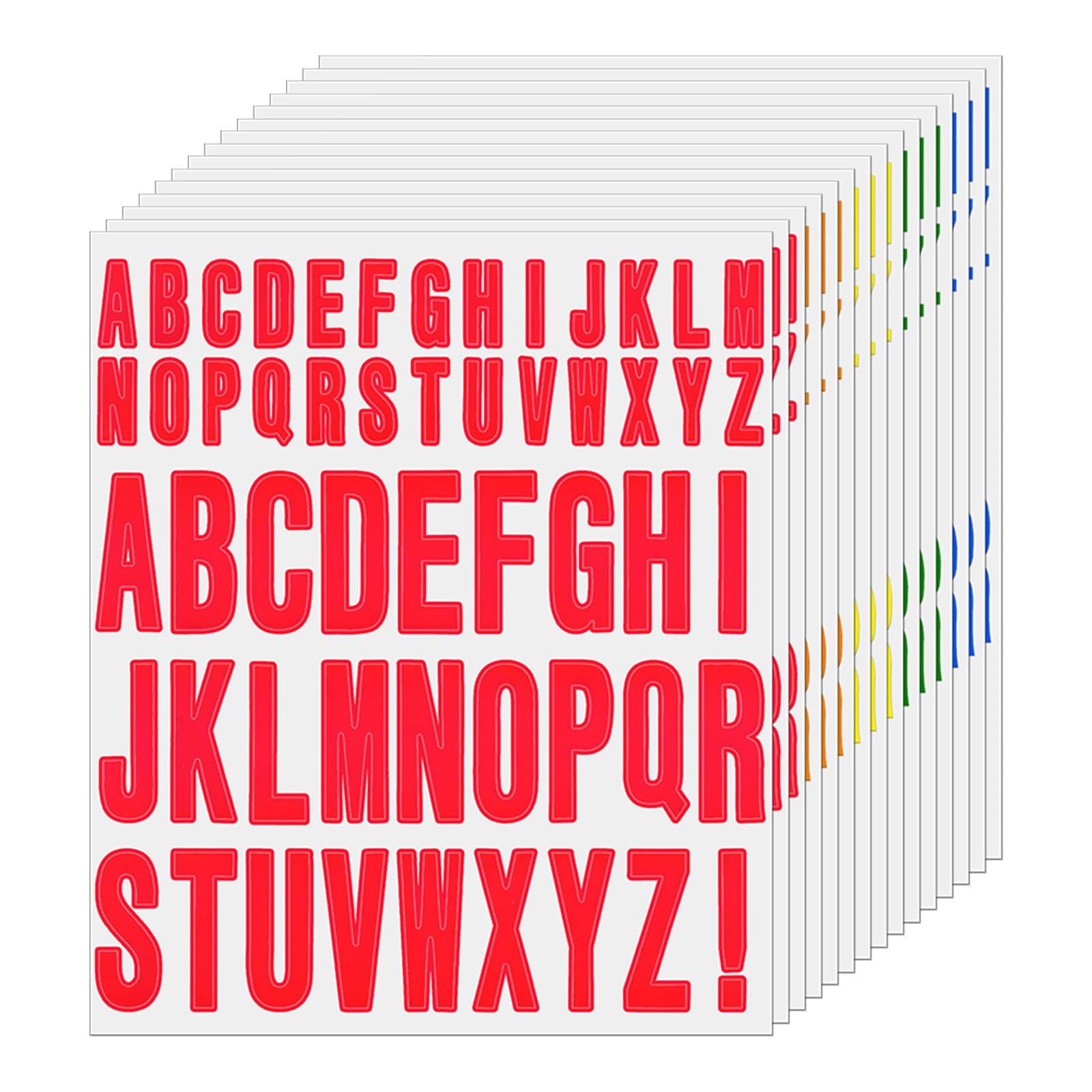 FINDAT 30 Sheets 1560 PCS Multicolour Letter Stickers 25 mm 45 mm Vinyl Waterproof Removable Capital Alphabet Labels for Scrapbook Mailbox Bottle Craft DIY