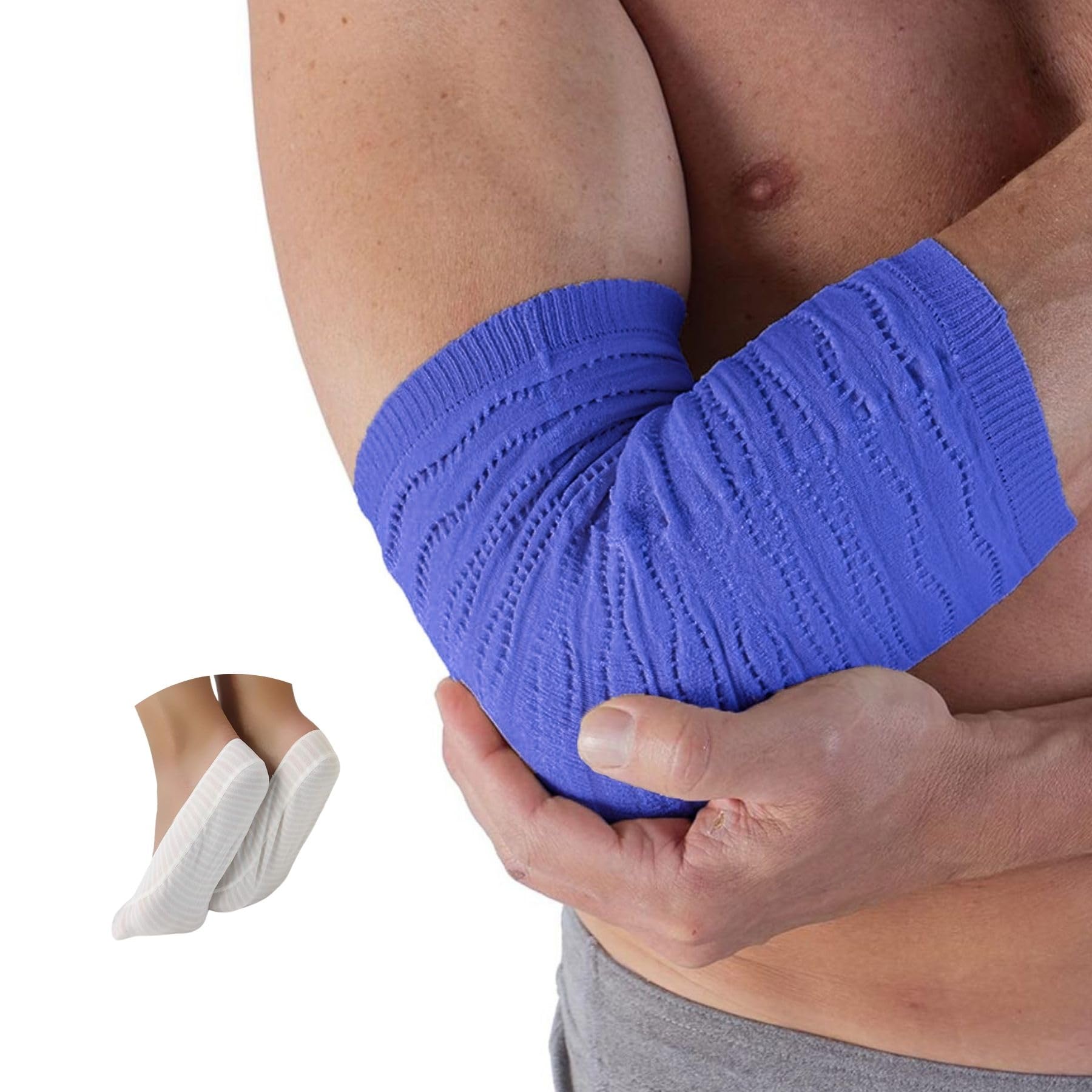 Spikenergy Ellenbogenbandage Elektro-Magnetotherapie - Tennisarm Bandage, für Tendonitis, Epicondylitis, 2 kostenlose antimykotische Socken Steuerlich absetzbares Medizinprodukt, Made in Italy, Blu, M