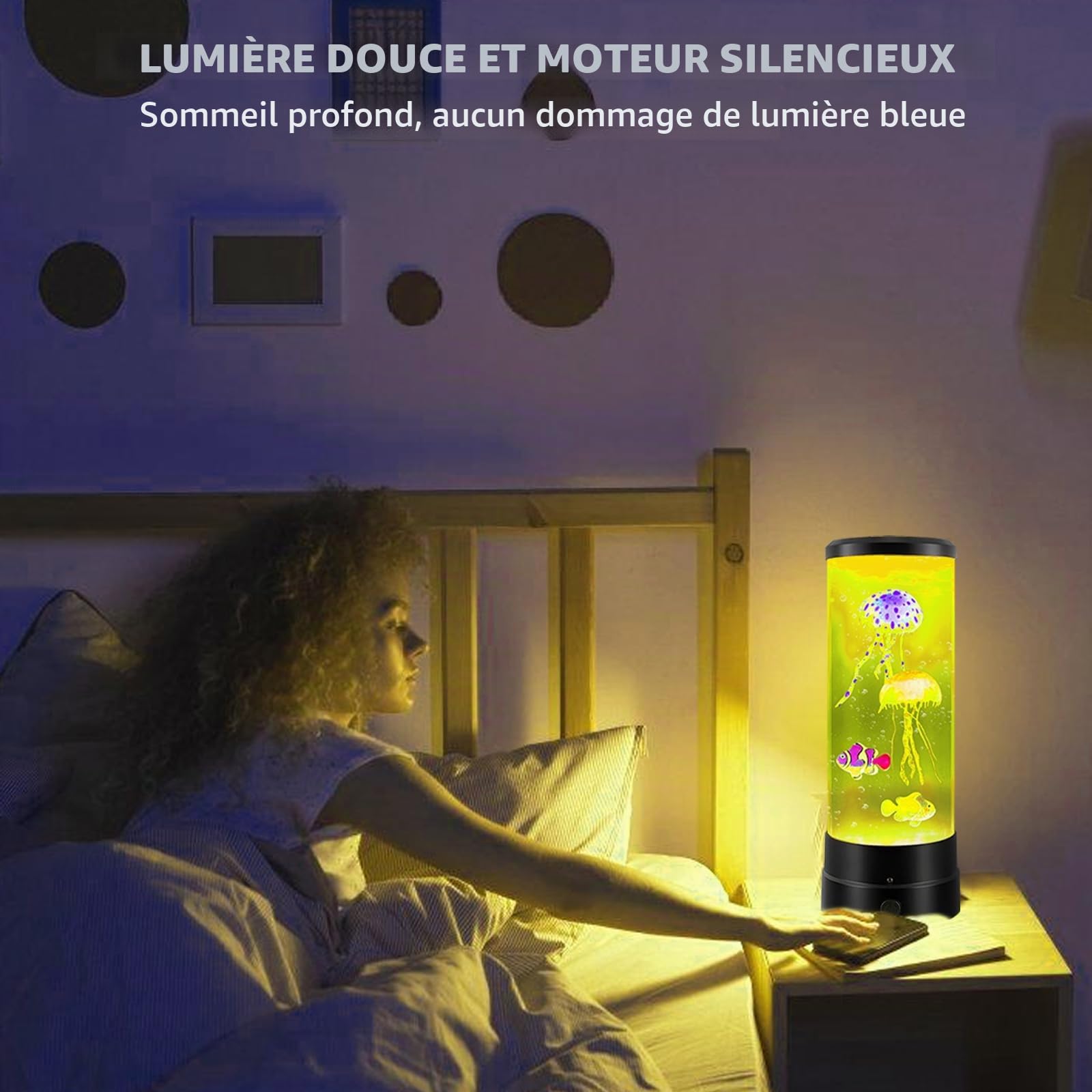 PORFOYO Lampe à lave méduses, ronde, méduses, avec 17 modes de changement de couleur, télécommande, lampe à lave pour lumière d'ambiance, veilleuse, décoration de la maison