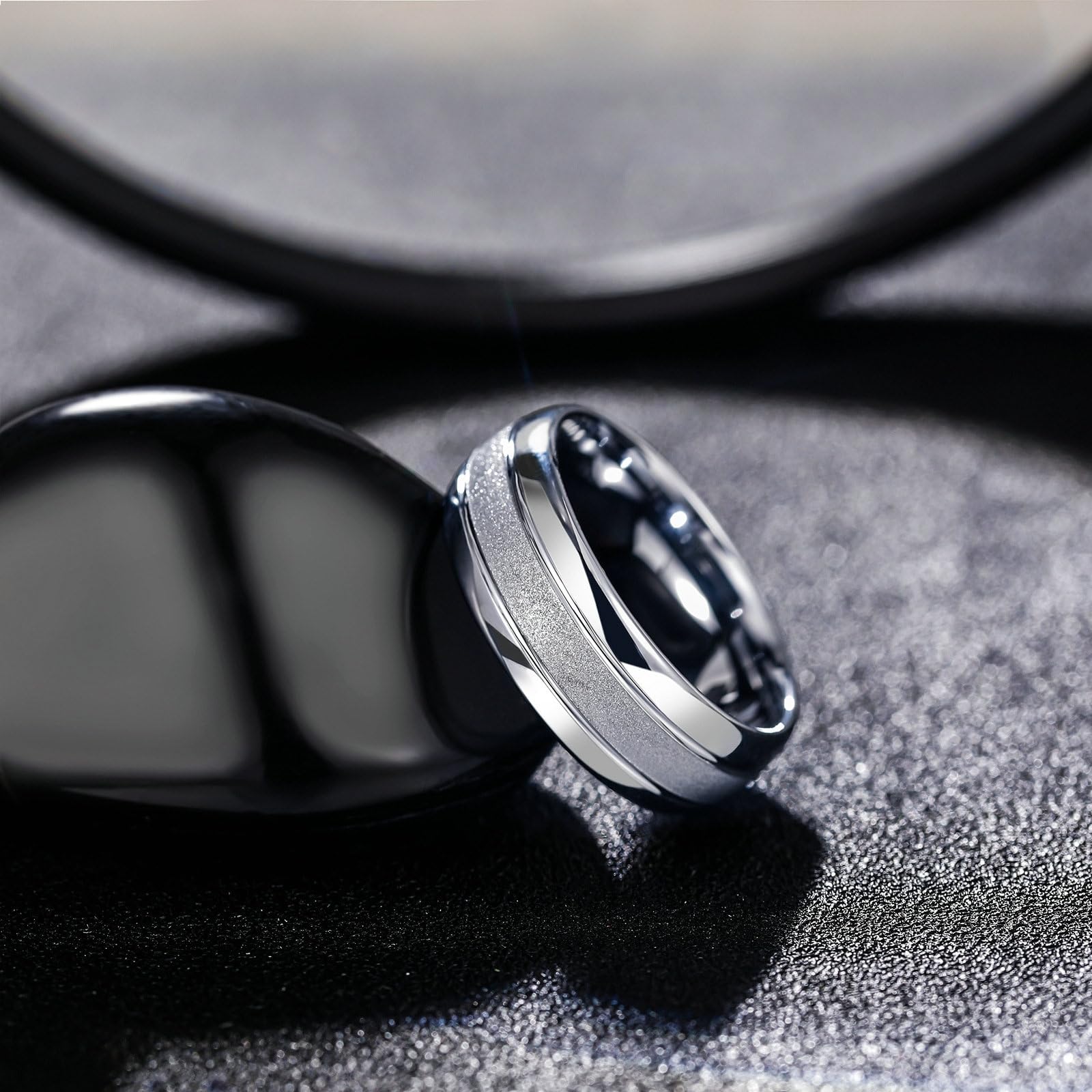 Anillo de plata de tungsteno para hombre y mujer, unisex, 8 mm, cepillado, sin níquel, para ti