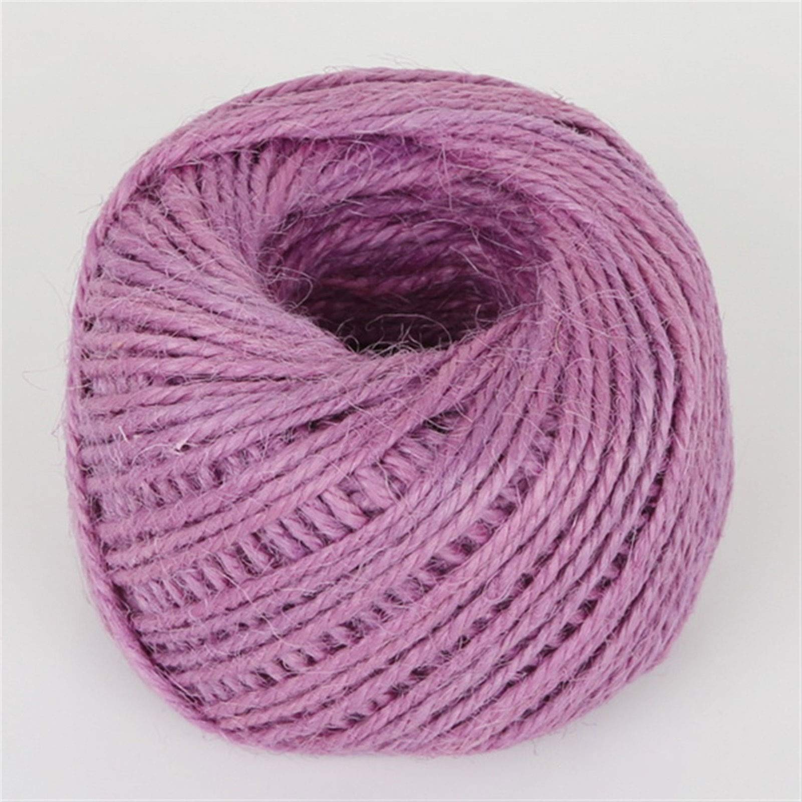 Zkenshan-Natural Jute Twine 50 Meters Natural Burlap Jute Twine Hemp String 2mm Gift Box String Cord Wedding Tags Decoration, Natural Jute Fiber (Color : Light Purple)