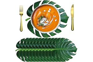 100 Pcs Green Leaf Paper Disposable Placemats for Party Weddings Decor