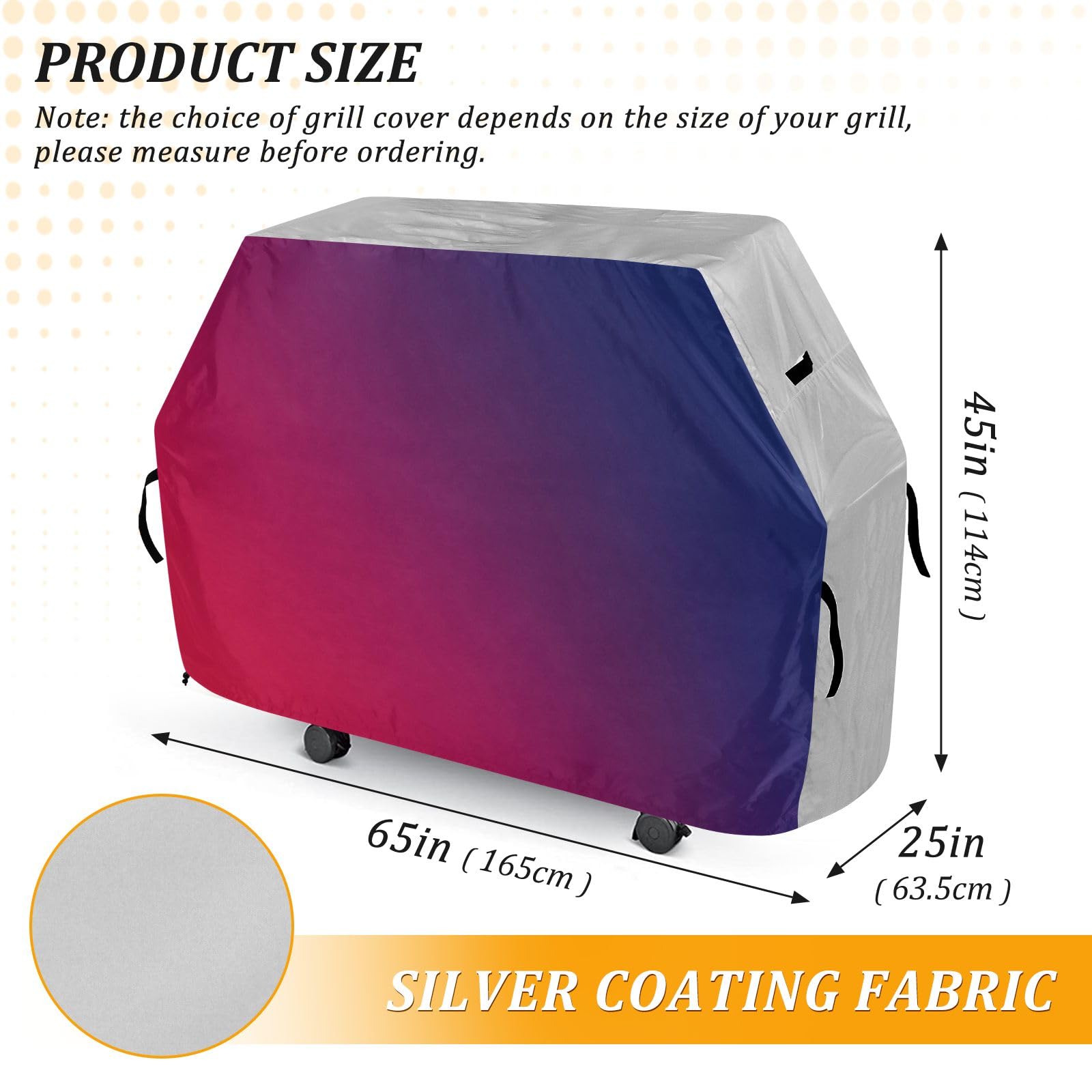 Copertura per barbecue con gradiente rosso e blu, impermeabile, resistente, per esterni