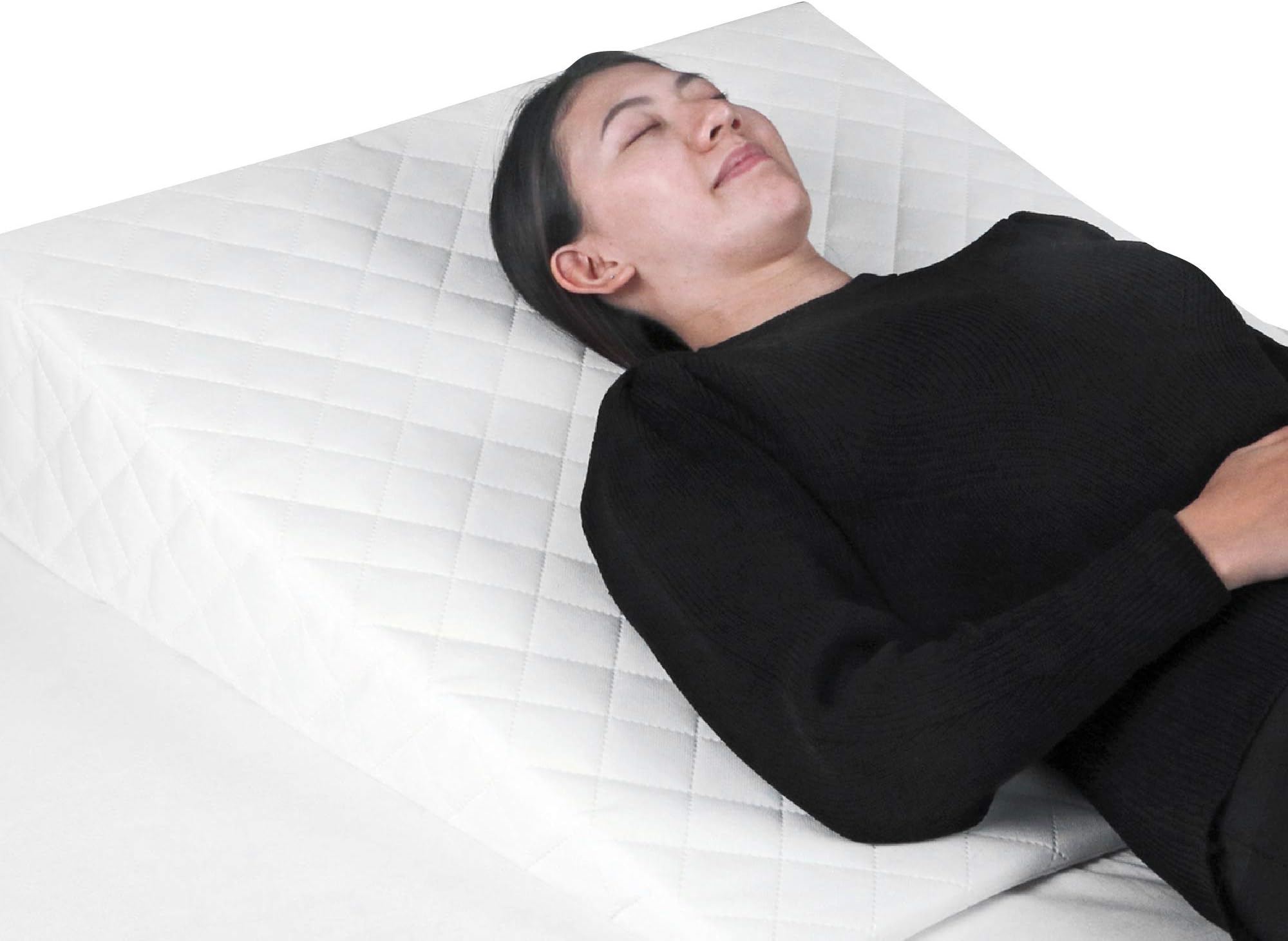 The Moon Brand GERD Wedge Pillow - Acid Reflux Relief & Better Sleep with Adjustable Height - Orthopedic Foam Support - Comfortable -Gerd Bed Wedge & Support Pillow-76 x 78 x 20 cm-White