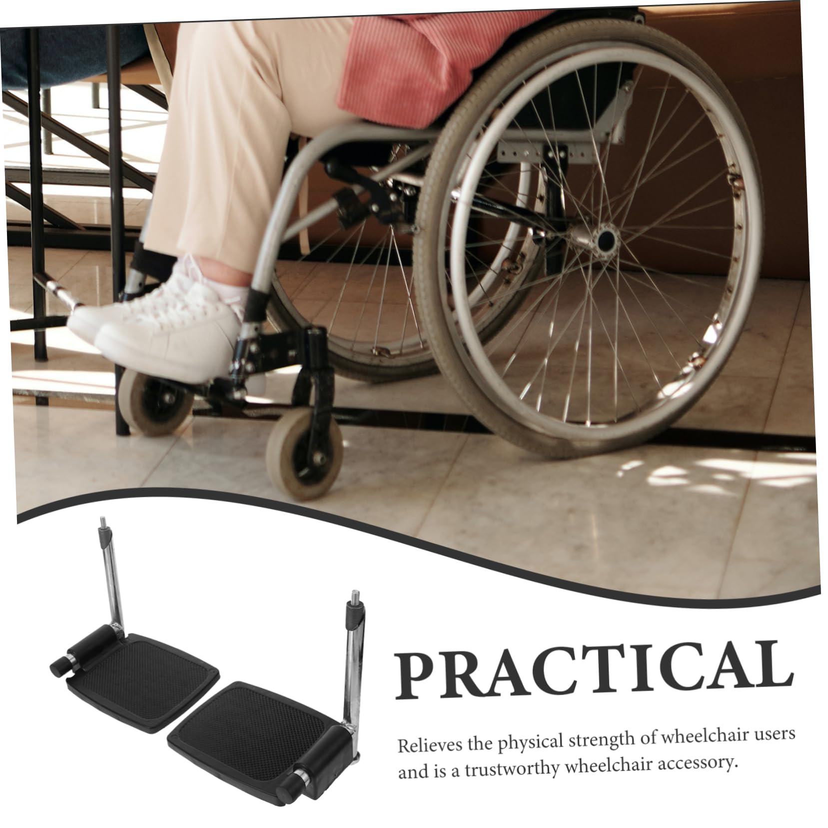 Reposapiés para Silla de Ruedas de Repuesto Metal Soporte Elevador para Uso Diario Casa o Clínica Compatible Mayoría de Sillas de Ruedas