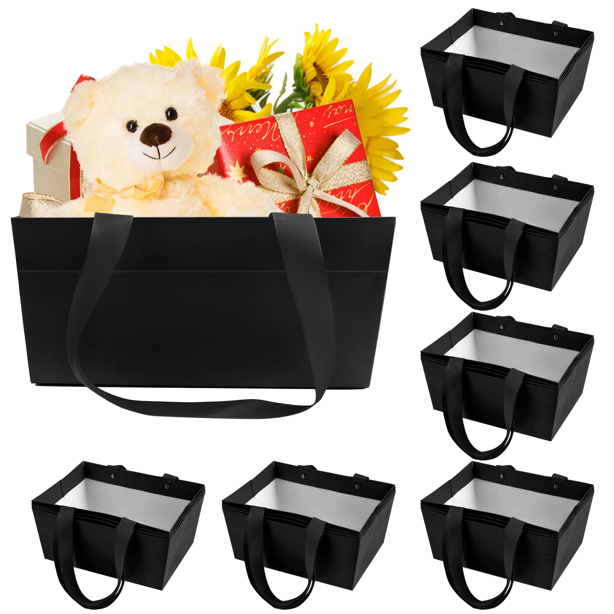 Orchidleaf 24 cestini vuoti per regali fai da te, 16,5 x 24 cm, in carta kraft, da riempire con manici, per feste, matrimoni, Ringraziamento, lauree
