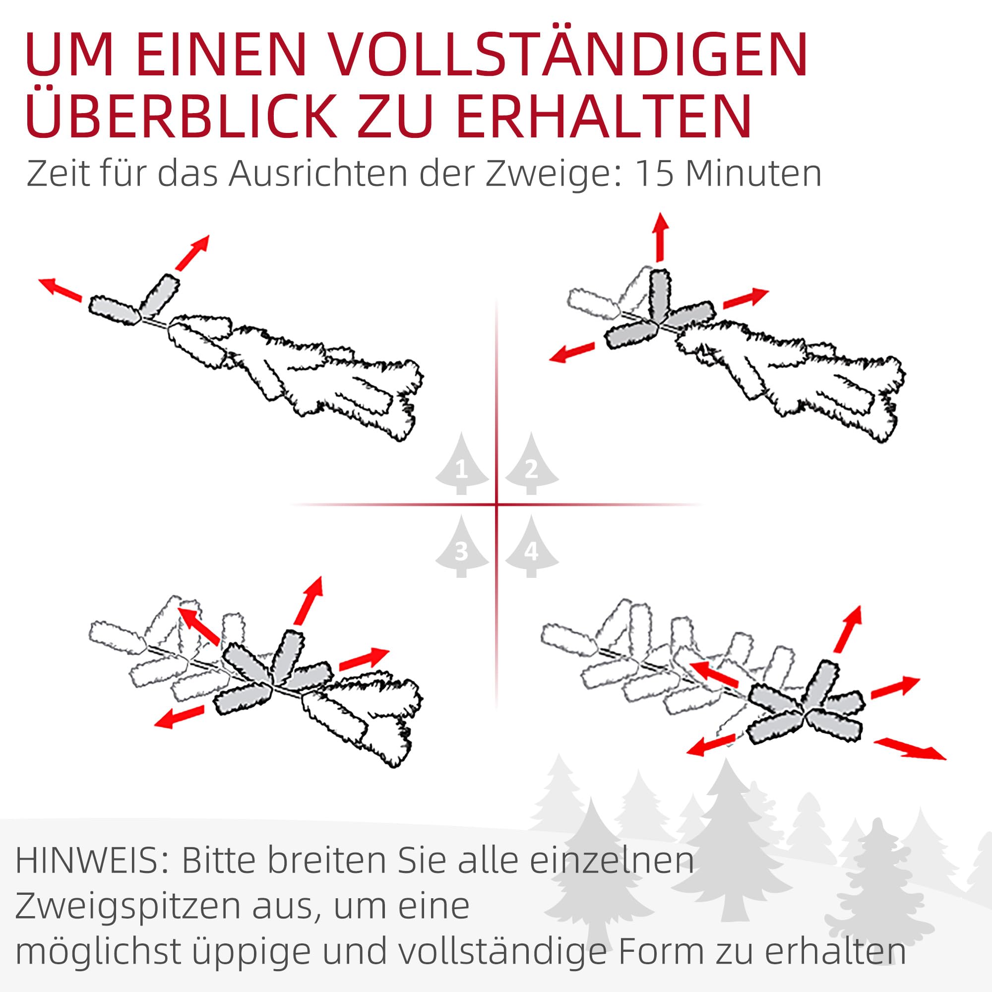 HOMCOM Künstlicher Weihnachtsbaum 180 cm mit Schnee, inkl. Metallständer
