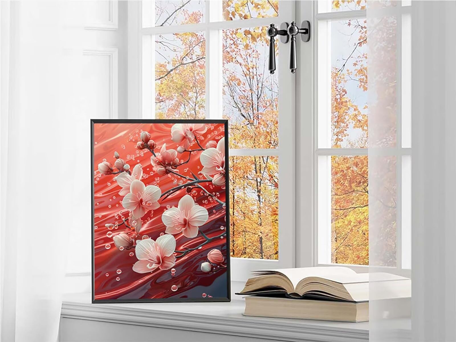 Flor Diamond Painting Adultos 80x110cm, 5D Pintura de Diamante J-3778