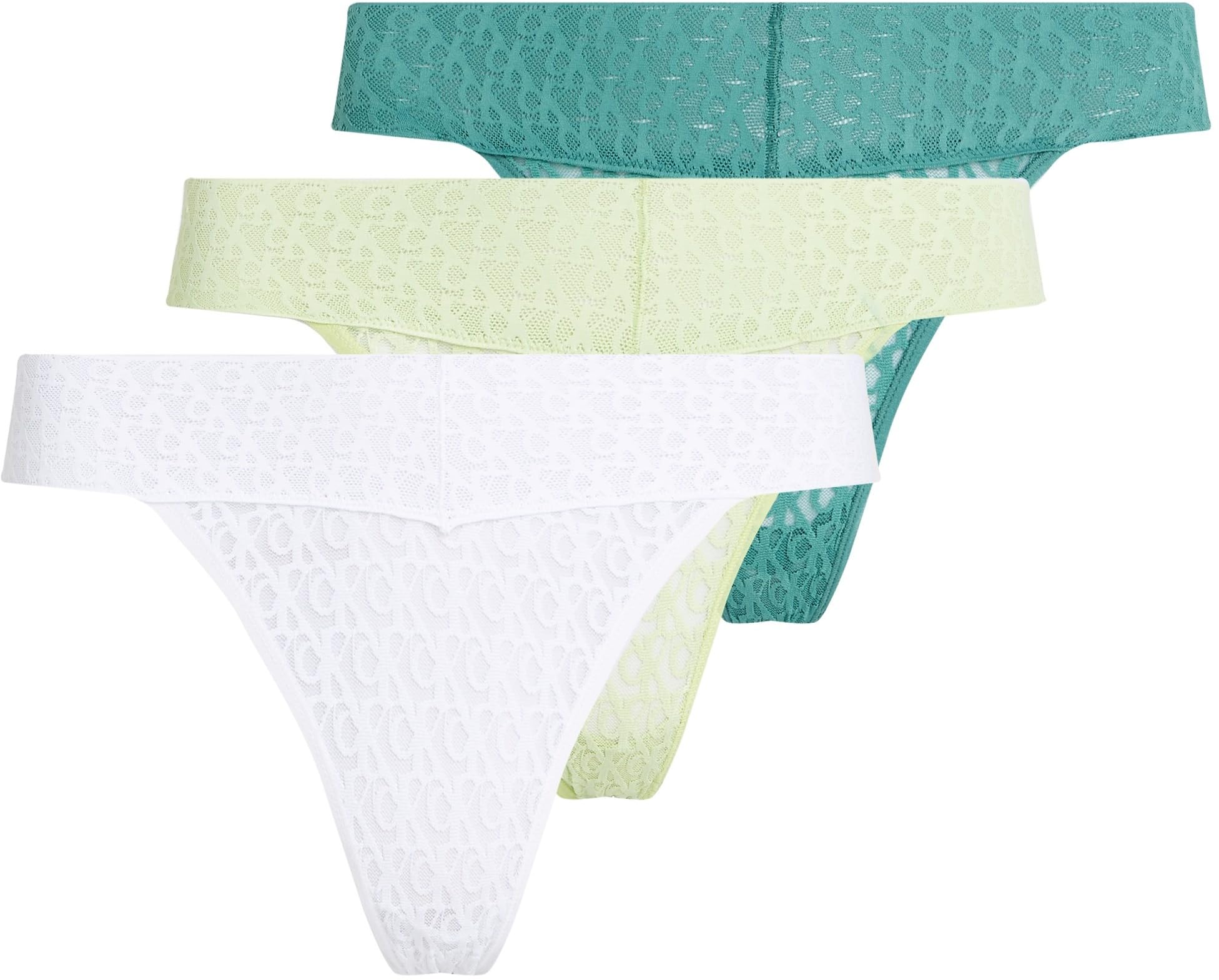Calvin Klein Damen 3er Pack Slips Bikini Form Low Rise mit Spitze