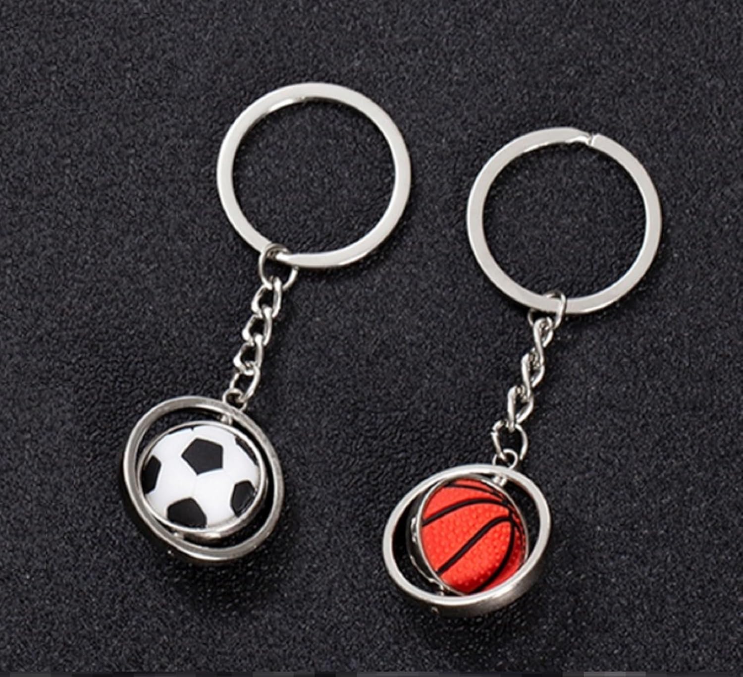 10pcs Mini Basketball Keychains Mini Soccer Key Chains For Boys Girls - Rotatable Novelty Sport Balls Keychains Basketball Football Key Rings For Backpacks