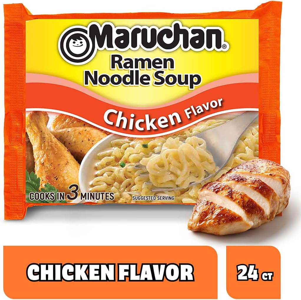 Maruchan Ramen Chicken, лапша-рамен быстрого приготовления, готовые блюда, 3 унции, 24 шт.