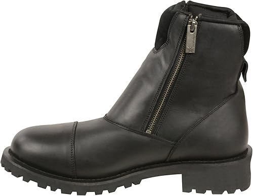 Miniatura 4 de Milwaukee Leather Bota con cremallera de doble cara súper limpia para hombre, punta redonda, color negro 9, Negro -