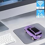 Souris sans fil en forme de voiture 2.4GHz, souris optique 3D cool en forme de voiture sportive 1600 DPI avec récepteur USB, souris optique ergonomique petite pour enfants, cadeau adapté pour PC/ordinateur/portable (Violet)