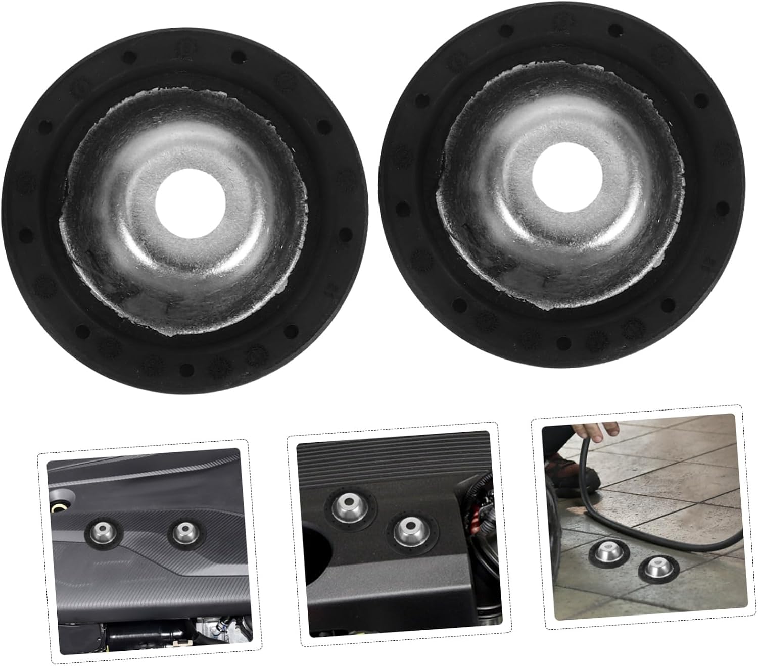 2pcs Rear Shock Absorber Mount Plates for Compact Vehicle Rear Suspension Damper Steel Automotive Shock Absorber Replacement Parts