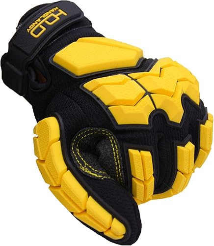 Vista 39 de HANDLANDY Guantes antivibración, acolchado SBR, protector TPR, guantes de trabajo mecánico (L, negro)