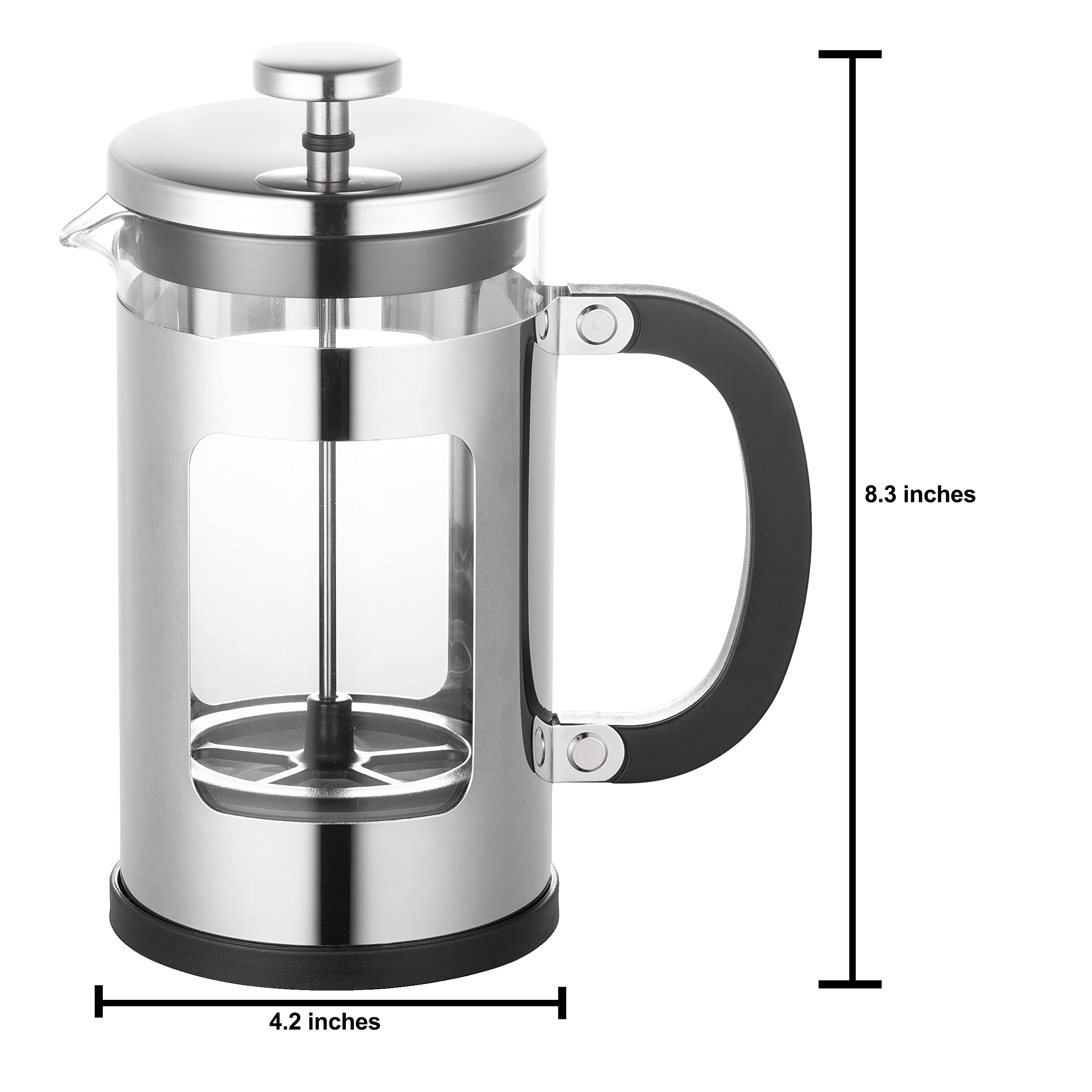 Cafetera de prensa francesa con sistema de filtración de juntas de silicona, 32 oz (8.3 x 4.2 pulgadas) 3