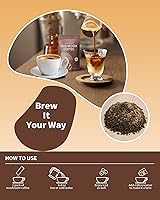Vista 7 de Mushroom Coffee portátil 32 barras, café instantáneo orgánico en polvo con 6 hongos adaptogénicos (melena de león, reishi, cordyceps y más), aumenta