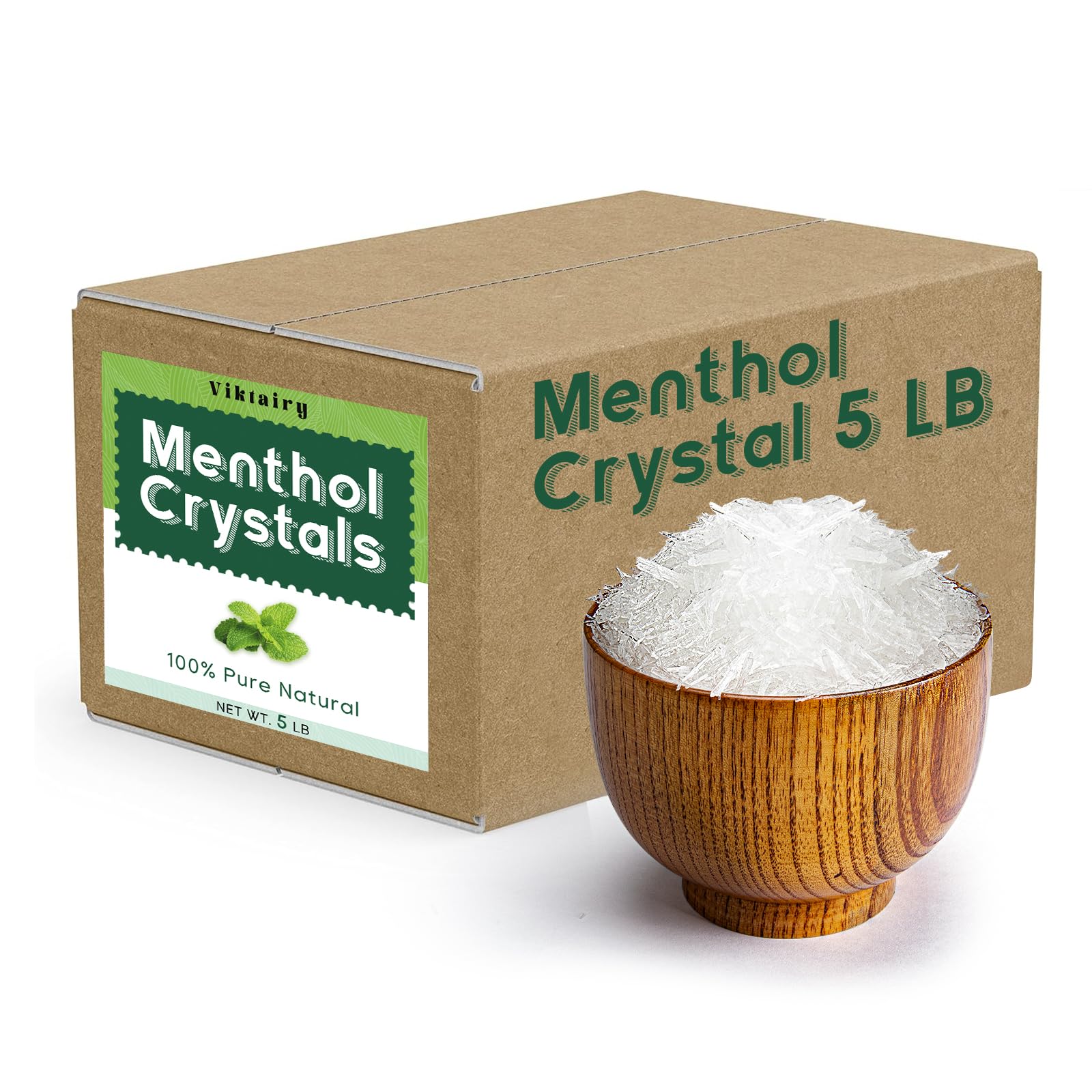 5 LB Menthol Crystals Bulk, 100% Pure Organic Mint Crystals | Great for Making Shower Steamers, Creams and Soaps