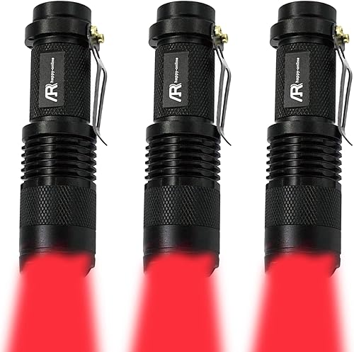 paquete de 3 mini linternas led tácticas de mano de 3 modos, de 7 W y de 350 lm, con foco ajustable y con zoom.