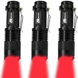 AR happy online 3 Pack Red Light Flashlight, 3 Modes Mini Red LED Flashlight, Zoomable Red Flashlight Torch with Clip for Night Vision, Astronomy, Aviation, Night Observation