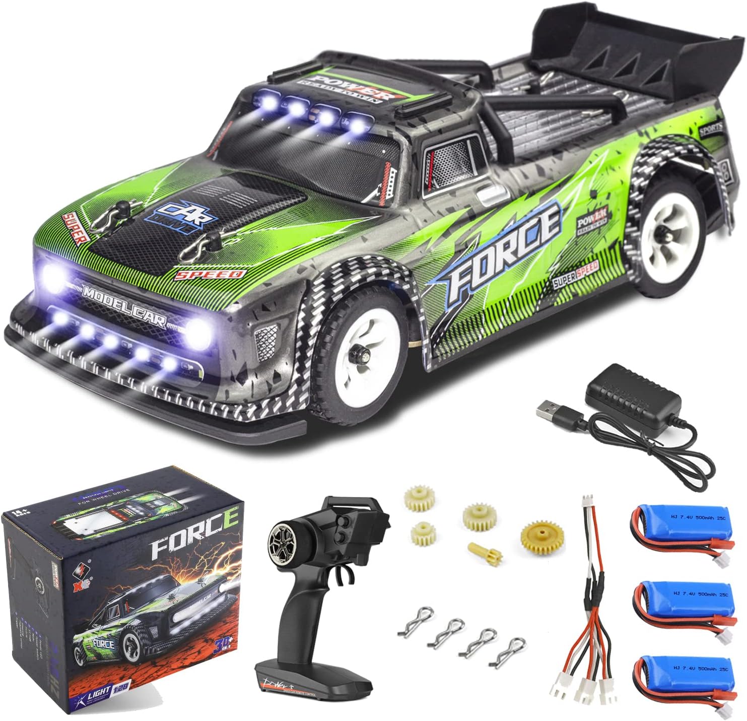 Wltoys 284131 RC Cars 1/28 Mini Drift RC Car with 3pcs Upgraded 500mah Battery 30km/h RC Drift Cars 130 Brushed Motor 2.4GHz Remote Control LED Lamp 4WD Micro RC Drift Car for Adults Gifts