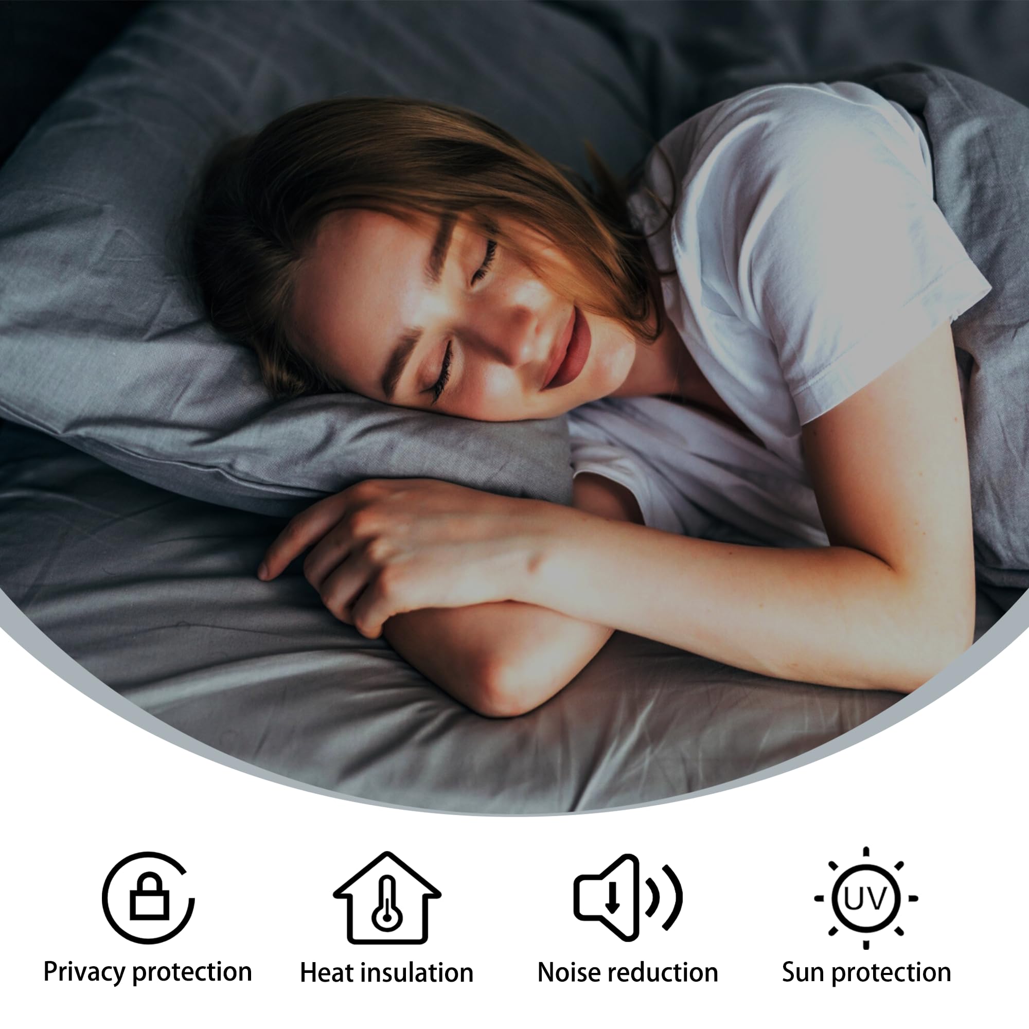 Rideau Occultant 170 x 70 cm Isolant Anti Froid 100% Lumiere Bloquer Anti Chaleur Occultant Rideau Chambre Installation Facile pour Chambre Adulte Salon, Blanc