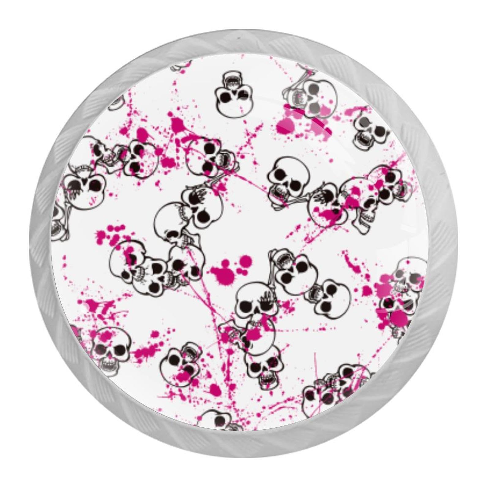 Tqmspg 4 Pieces Drawer Pulls Skull Patterns Door Knobs Dresser Handles for Kitchen Wardrobe Cupboard Hardware Furniture