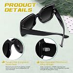 GQUEEN Lunettes de soleil surdimensionnées pour femmes Square Frame Trendy Retro Vintage Shades