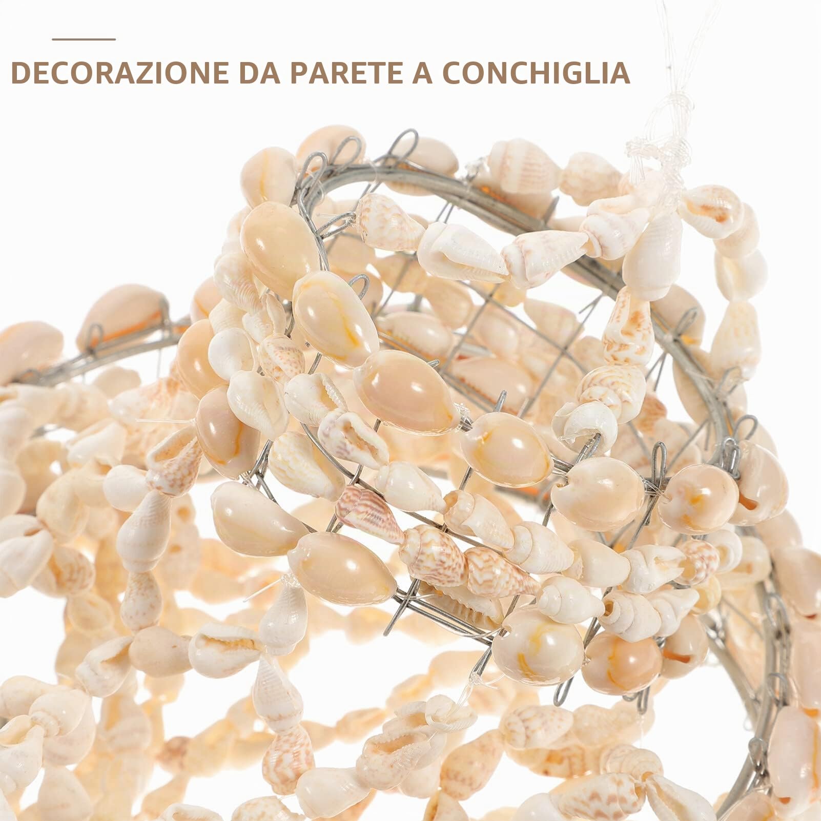 VILLCASE Campanella a Vento Conchiglie Di Mare 23.62 Pollici Decorazione Naturale Da Appendere Per Giardino Balcone Interno Ed Esterno Ornamento Creativo Per Casa E Regalo