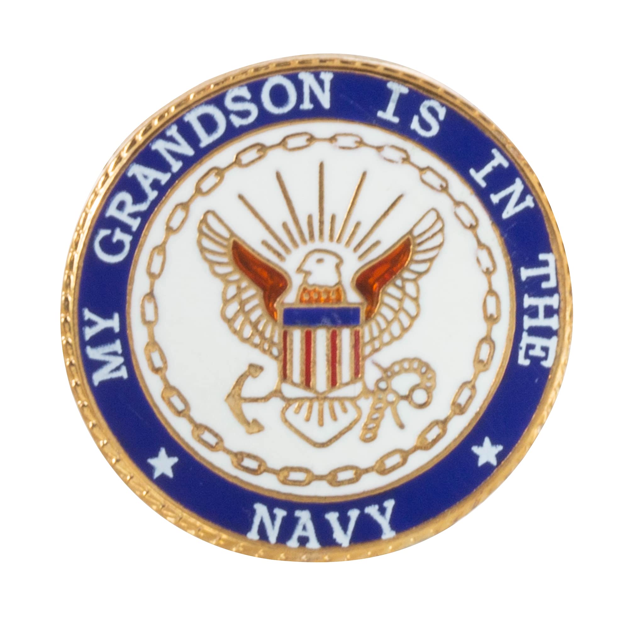 Artisan OwlMy Grandson Is In The Navy Insignia 7/8 inch Lapel Pin, Brass, no gemstone