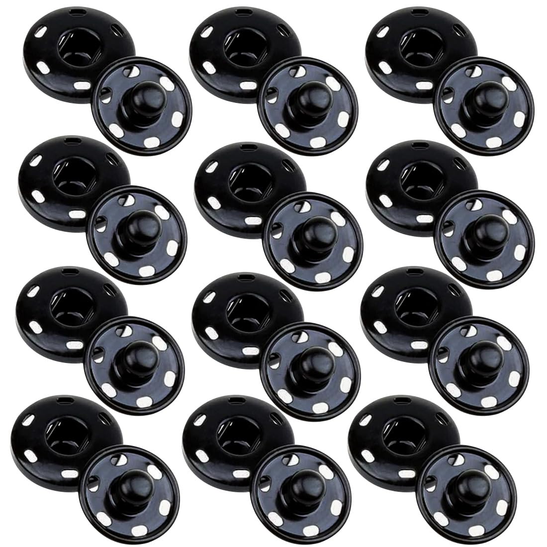 140 Set Bottoni A Pressione In Acciaio Inox - 4 Misure (8,5-16 Mm) Per Cucito Fai Da Te, Colore Argento - Foto 3