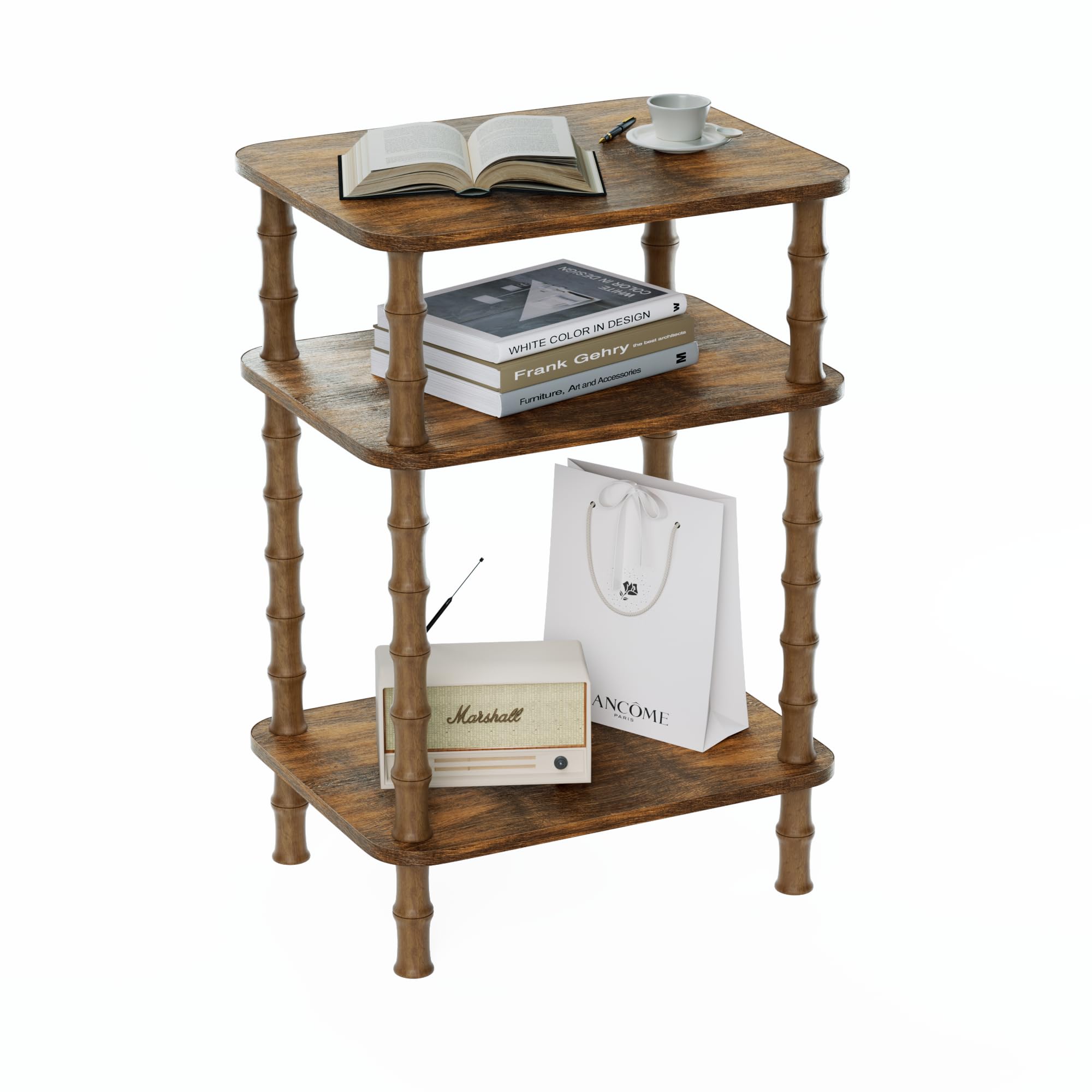 Side Table Living Room End Tables with 3-Tier Small Nightstand Table for Small Spaces Sofa Side Bedside Bathroom