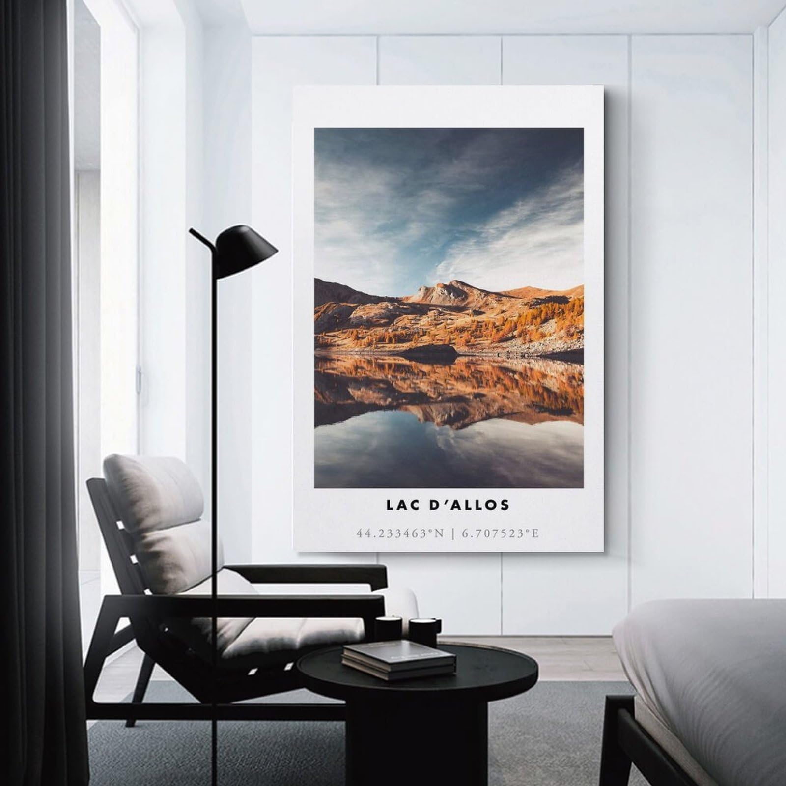 Junmoney Decorative Canvas Print Lac DAllos Mountain Lake, 20x30inch(50x75cm), for Entrance Walls, Hall Decor Or Foyers, A Stylish Accent for Home Entrances