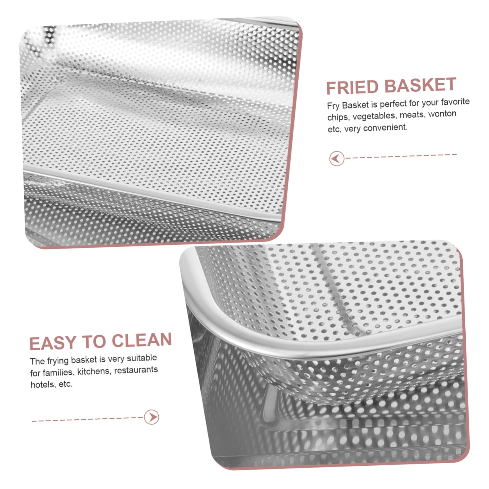 Cabilock Cestas De Metal para Freidora De Aire Cesta para Freír Antiadherente para Pollo Fideos y Alimentos
