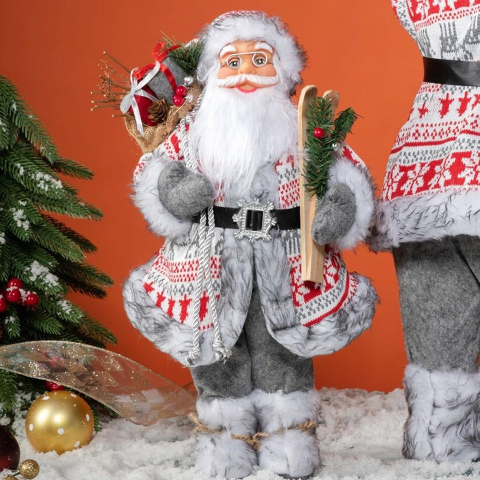 Adorno adorable de Papá Noel de peluche. Cómodo adorno de figura de Papá Noel de peluche